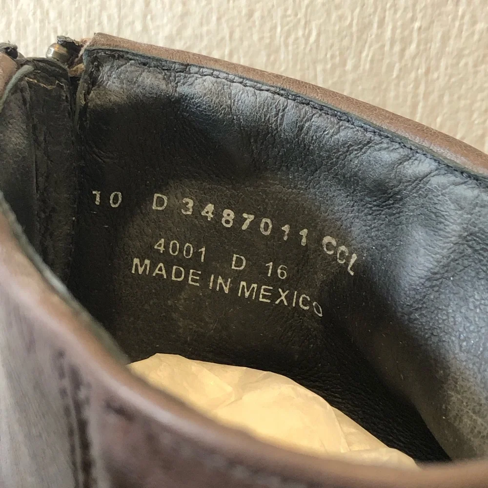 Frye Men Sz 10 Dark Brown Leather Harness Ankle Boots